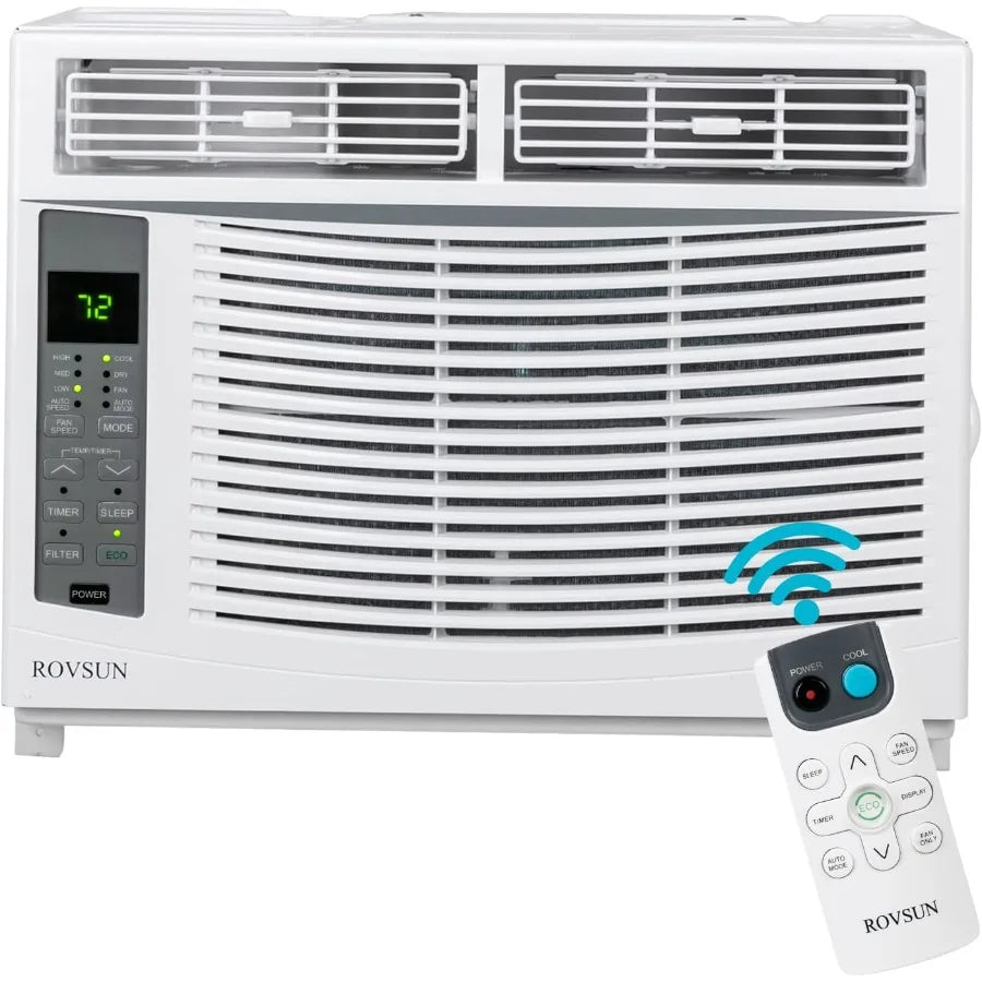 6000 BTU Window Air Conditioner 3in1 AC Unit for Window Works As Cooler Dehumidifier Fan with Timer Sleep ECO Mode Installation