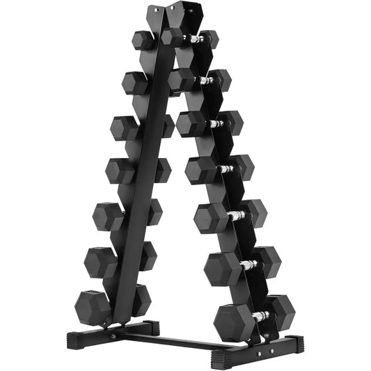Hex Dumbbells Rubber Coated Cast Iron Black Free Weights for Home Gym Exercises Durable Hexagonal Design with Non-Slip Grip Ide