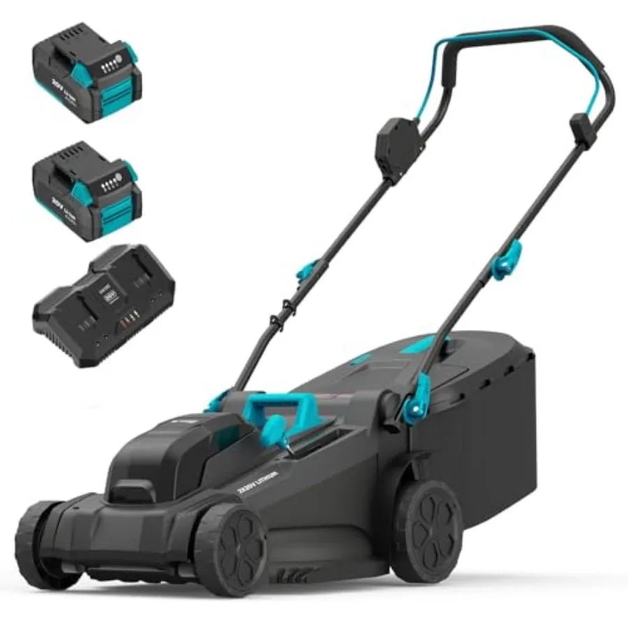 2x20V 18 inch Cordless Brushless Electric Push Lawn Mower with 6-Position Cutting Height Adjustment Ideal for Large Yard Mainte