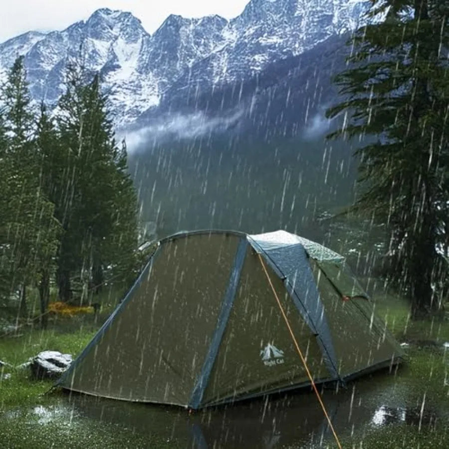 Cabin Tent with Vestibule for Outdoor Camping: 3-Person Pop-Up Design with Double Layers Easy and Quick Setup Enhanced Waterpro