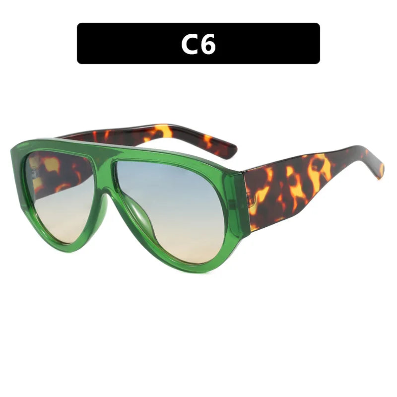 Retro Luxury Oversized Oval Sunglasses Women New Fashion Vintage Large Frame Sun Glasses Men Black Shadow Female