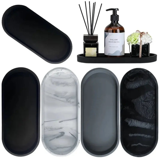 1Pc Bathroom Dressing Silicone Tray, Rectangular Dishwashing Liquid and Sponge Rack, Dressing Table Perfume Organizer, Cosmetic Ring Storage Tray, Home Essentials, Home Decoration, Home Furniture