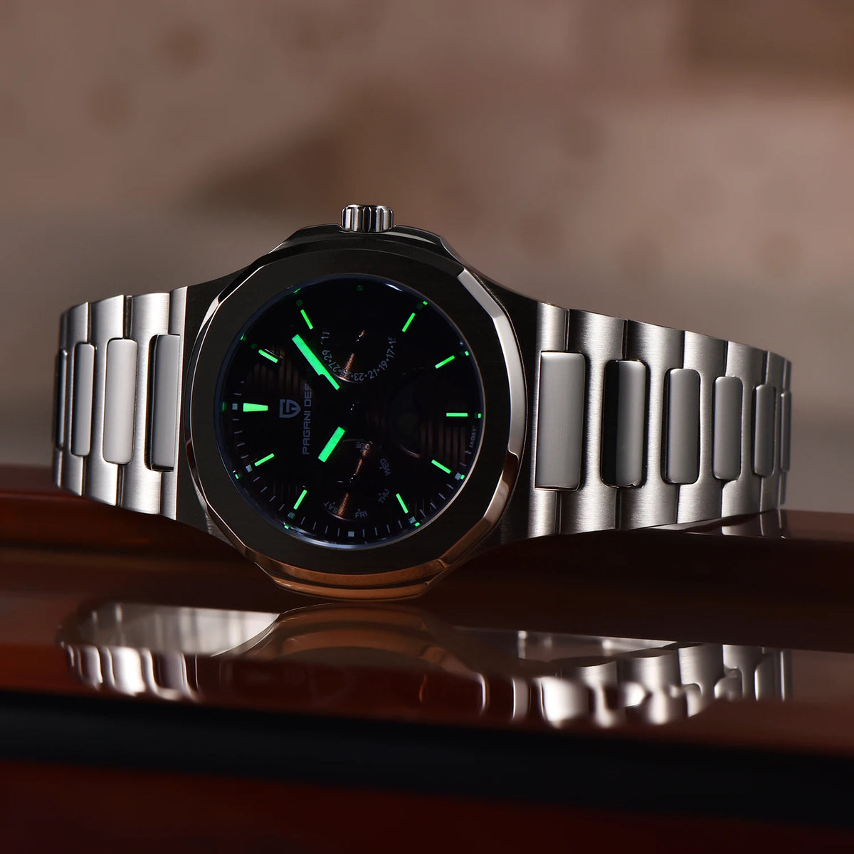 2024 New PAGANI DESIGN Men's Watches Moon Phase Quartz Watch For Men Automatic Wristwatch Sapphire Mirror Waterproof Clock Gift
