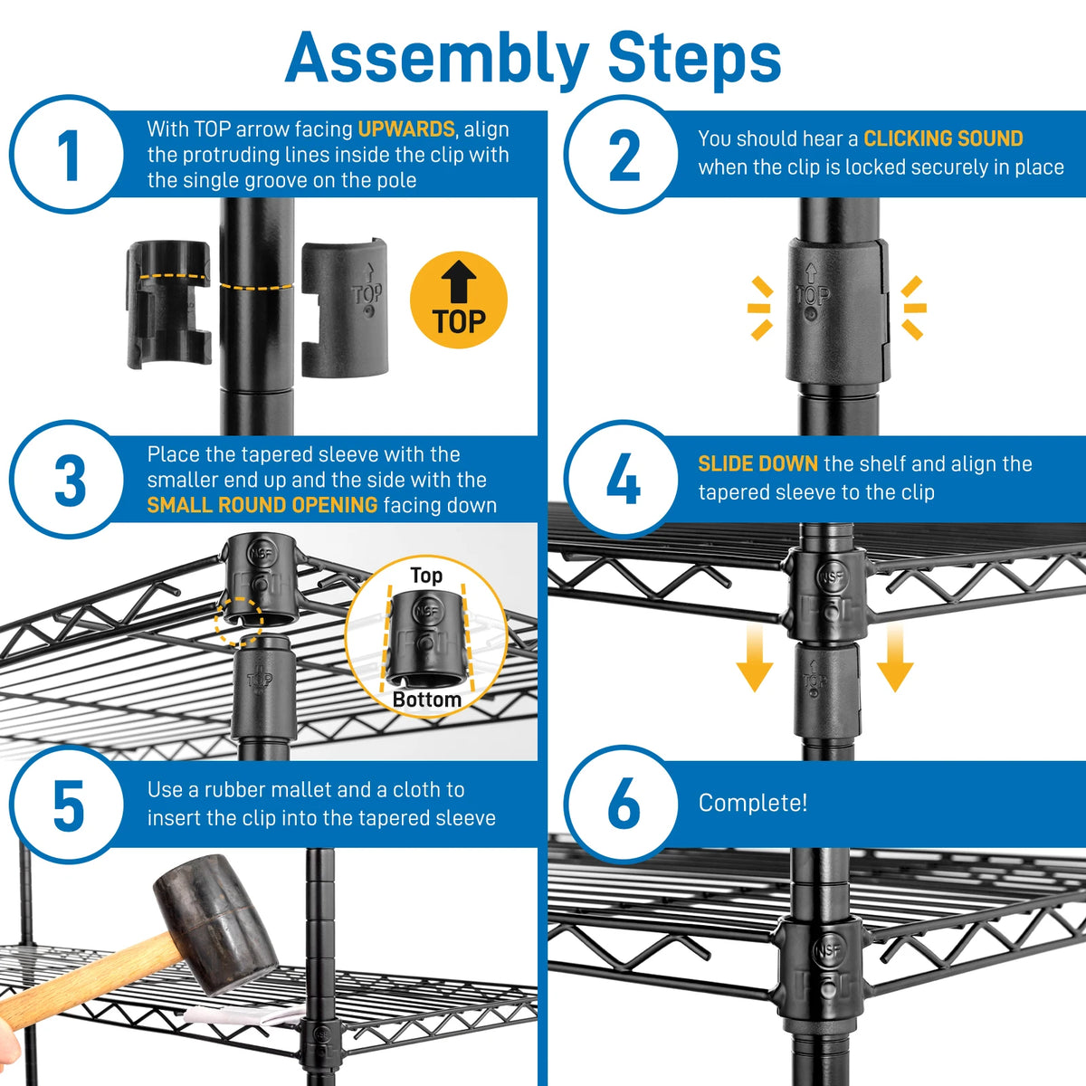 49.2"W NSF Wire Shelving Unit: Adjustable, Multi-row Storage Rack Shelves. Heavy Duty for Garage, Pantry, Kitchen.