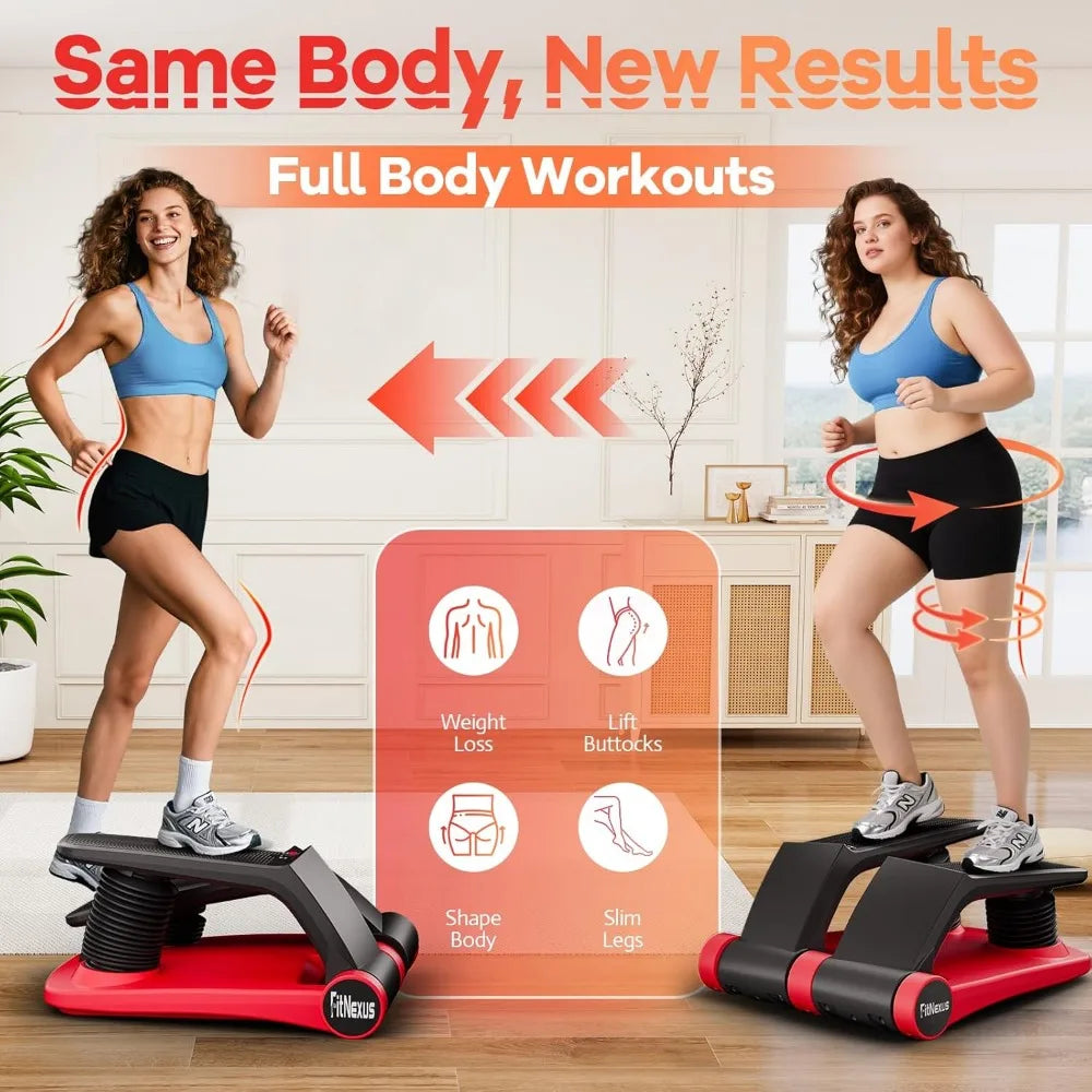 Portable Home Stair Climber - Compact Adjustable Stepper for Cardio Fitness Workouts with LCD Display