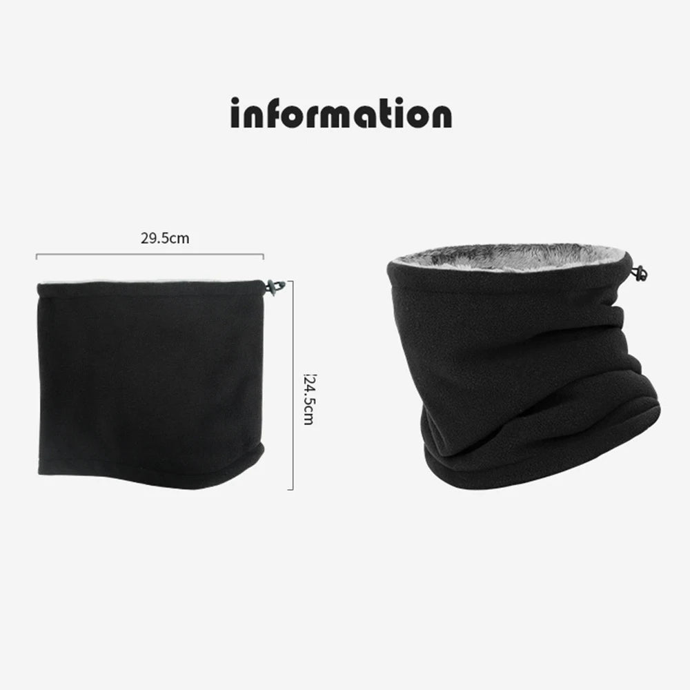 Winter Warm Neck Warmer Men Women Cycling Outdoor Hiking Skiing Fleece Mask Adjustable Drawstring Plush Soft Unisex Neck Gaiter