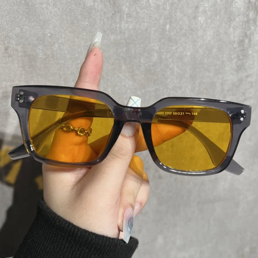 1Pc Men's Fashion Glasses New High-End Trendy Square Frame Personality Versatile Hip-Hop Cool Christmas Gift Daily Party Gatheri