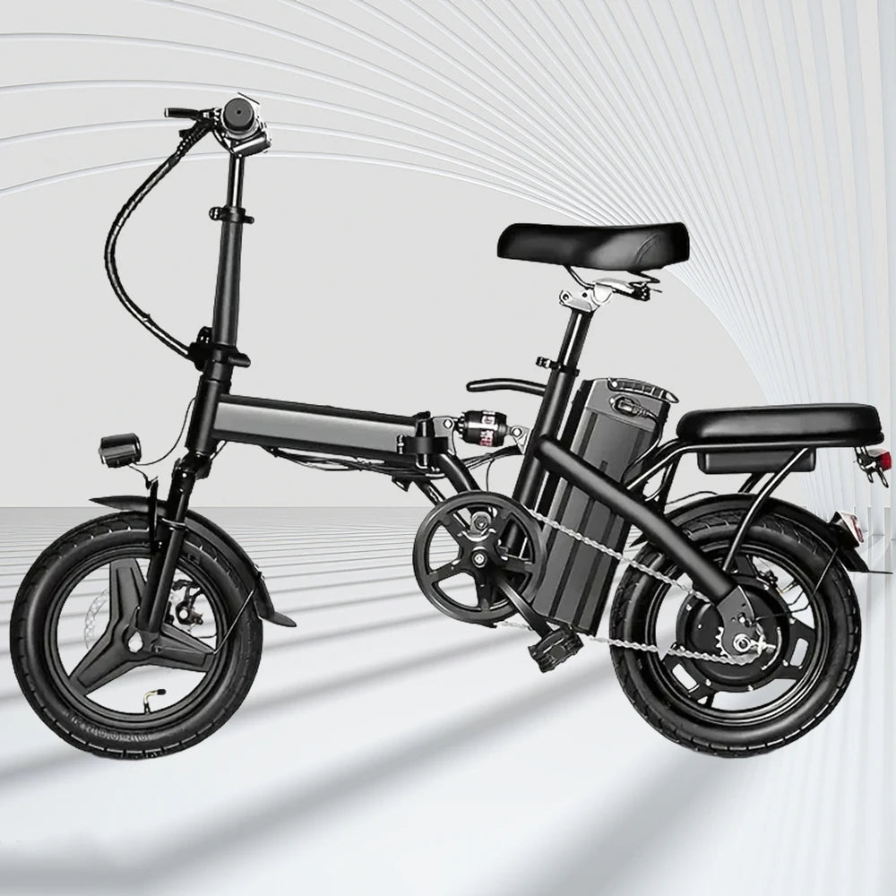 14" Folding Electric Motorcycles E Bike For Adults, 500W Peak Motor Ebike 19.9Mph 20Miles 48V 10AH Electric Mountain Bicycle