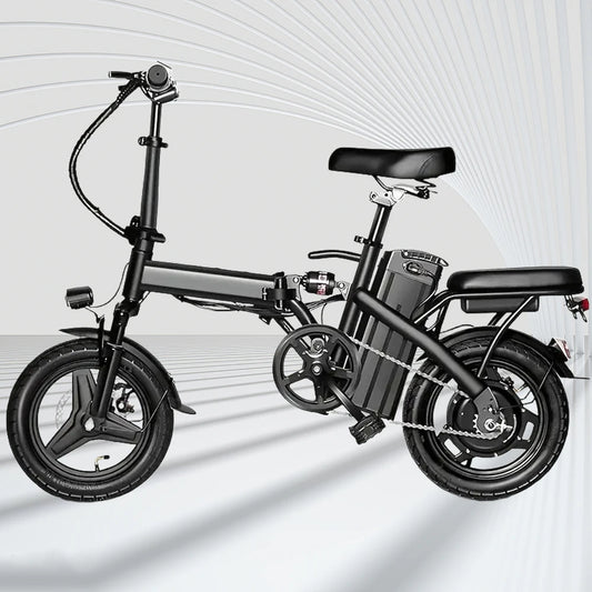 14" Folding Electric Motorcycles E Bike For Adults, 500W Peak Motor Ebike 19.9Mph 20Miles 48V 10AH Electric Mountain Bicycle