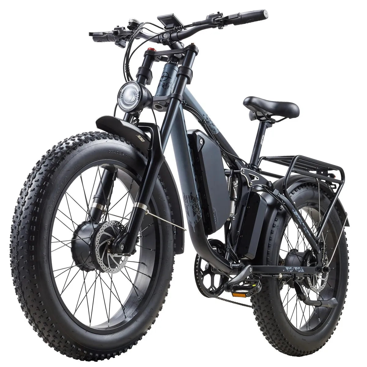 ORZEL Ebike K17 dual-motor Electric Bike, 48V 25Ah removable battery, 24*4inch tires, 28mph,  hydraulic brakes, UL2849 certified