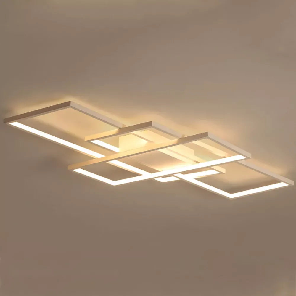 Modern LED Ceiling Light Flush Mount Kitchen Bedroom Down Lighting Fixture 72W Remote Control Lighting for Living Room