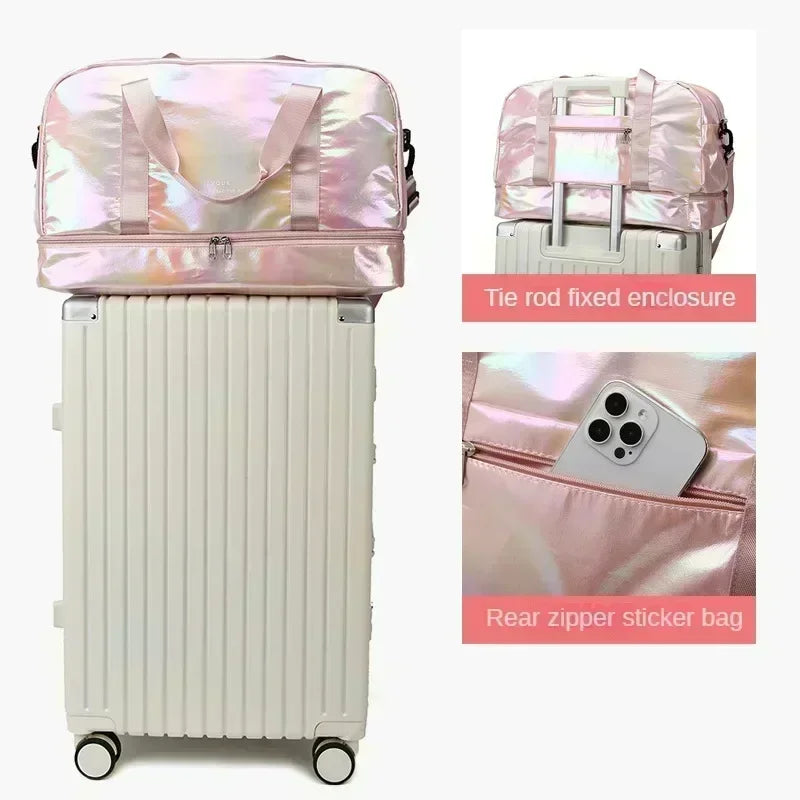 Women's gym travel bag large capacity handbag shoulder bag dry and wet separation sports fitness bag leisure luggage bag