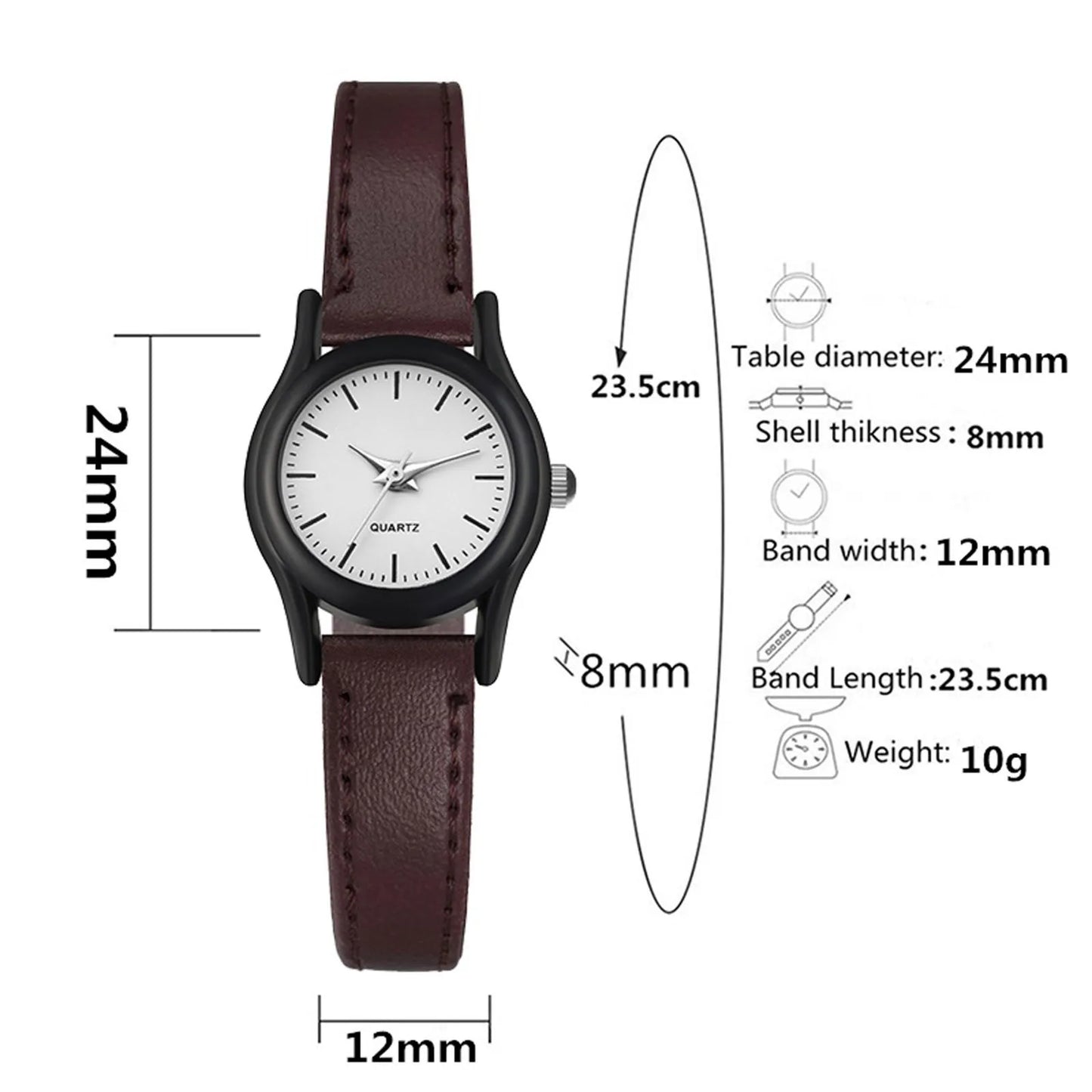 Casual Watches For Men Women Retro Leather Watch Simple Ladies Small Dial Quartz Wristwatch Clock Gift Reloj Mujer