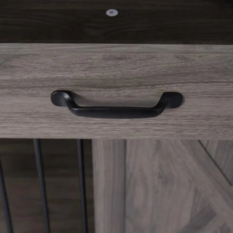 Single Pull Indoor Pet Cage SG Wood Stainless Steel Dog Kennel Modern Gray Kennel Furniture Pull Out Design For Medium Large Dog