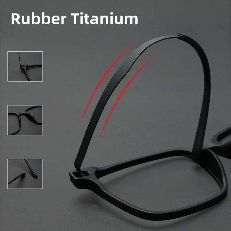 High Quality Pure Titanium Men Anti Blue Light Presbyopia Eyewear Reading Glasses with Diopter 100 150 200 250 300 350 400