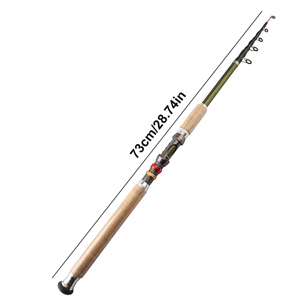 Carbon Fiber Telescopic Fishing Rod Spinning Fishing Rod Portable Travel Rod for Bass Pike Carp Fishing