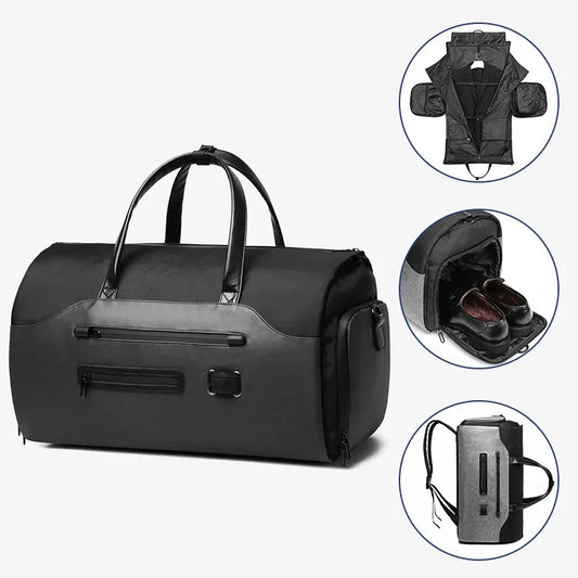 OZUKO Multifunction Men Suit Storage Travel Bag Large Capacity Luggage Handbag Male Waterproof Travel Duffel Bag Shoes Pocket