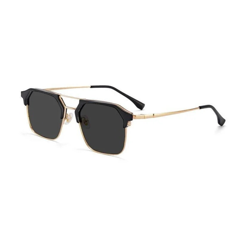 Men Vintage Square Sunglasses Women Popular Anti-UV Finished Myopia Glasses Retro Travel Vacation Sunshades Goggles for Man