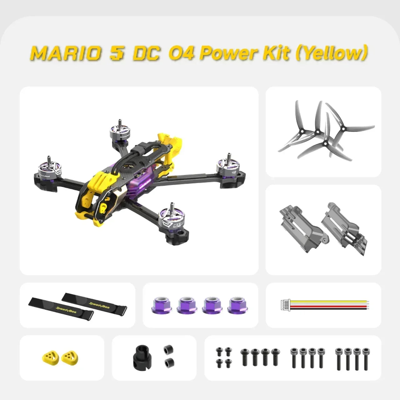 SpeedyBee Mario 5 FPV 5-Inch Drone with 6S-Lipo pro Air Unit DC/XH O4 2306.5 pro 1880KV Motor F405 V4 55A Stack Bee Storm RC