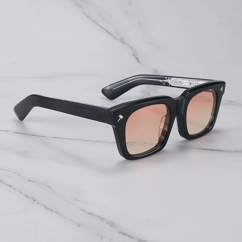 Japan Hand Made Thick Acetate Man Sunglasses  QUENTIN Sun Glasses Outdoor Square Fishing Driving Gafas Lentes De Sol Hombre