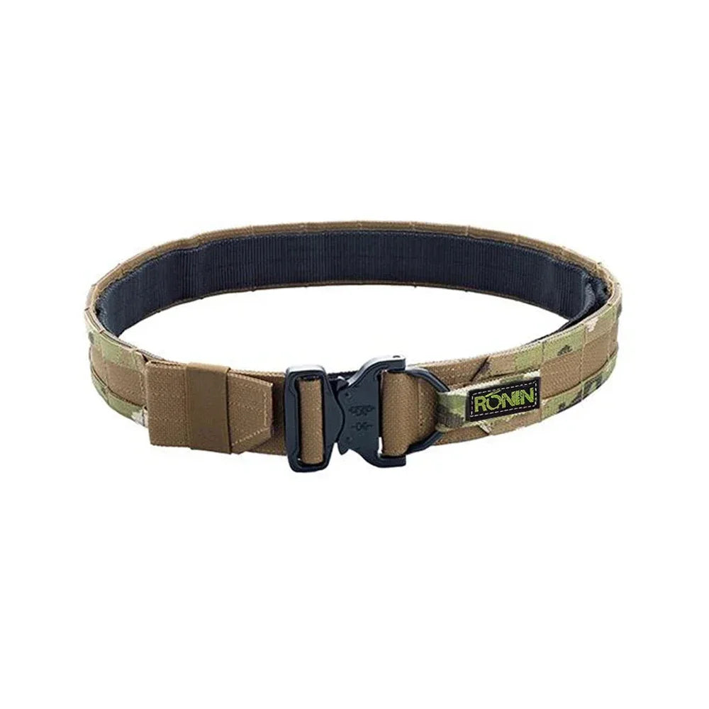 38cm 1.5 inch Width Ronin Style Tactical Molle Belt Outdoor Hunting Double Layer Belt Molle System Belt