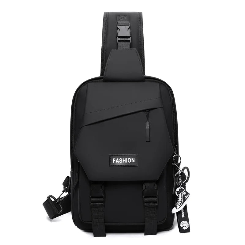 Large capacity men's breast bag, simple and versatile convenient messenger bag, men's high-end multi-functional shoulder bag
