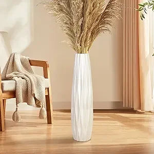 Large Decorative Ceramic Floor Vase 24 Inches Tall for Home Living Room Centerpieces, Table Decor, and Shelves
