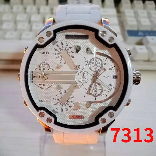 Luxury Men's Sport Watch with Large Dial Stainless Steel Analogue Quartz Watch DZ Fashionable Casual Business Watches for Men