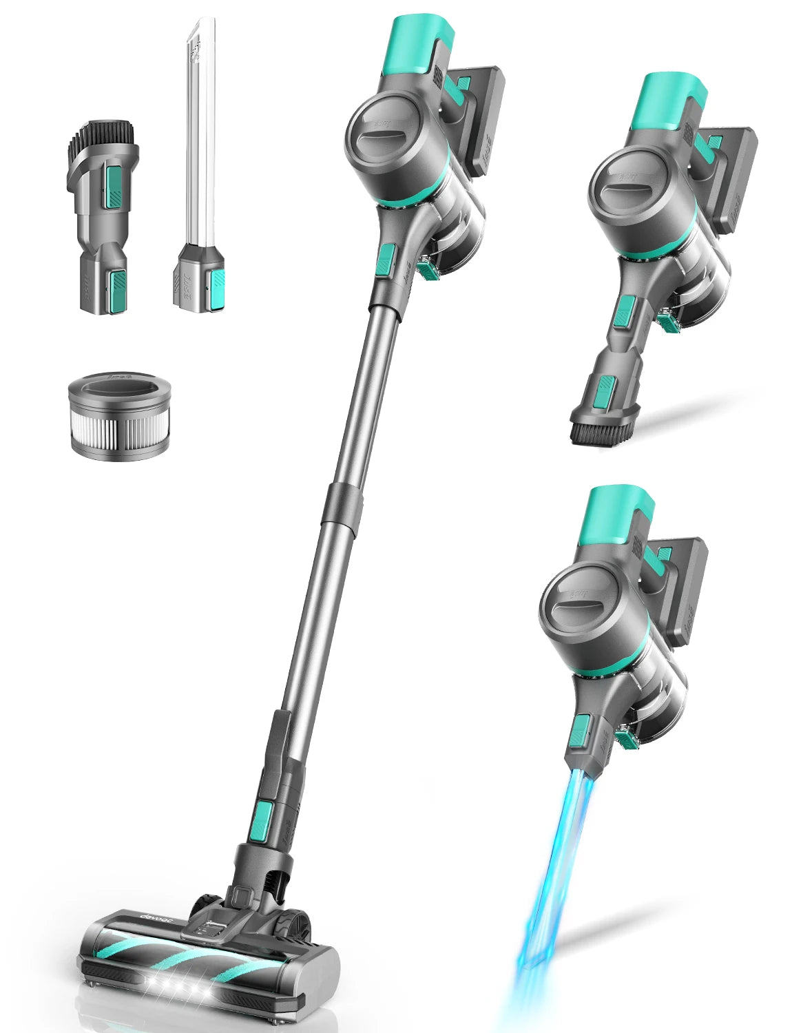 DEVOAC  S10K Cordless Vacuum Cleaner, 28Kpa Suction 3 Modes Handheld Stick Vacuum for Carpet, Pet Hair, Hard Floor