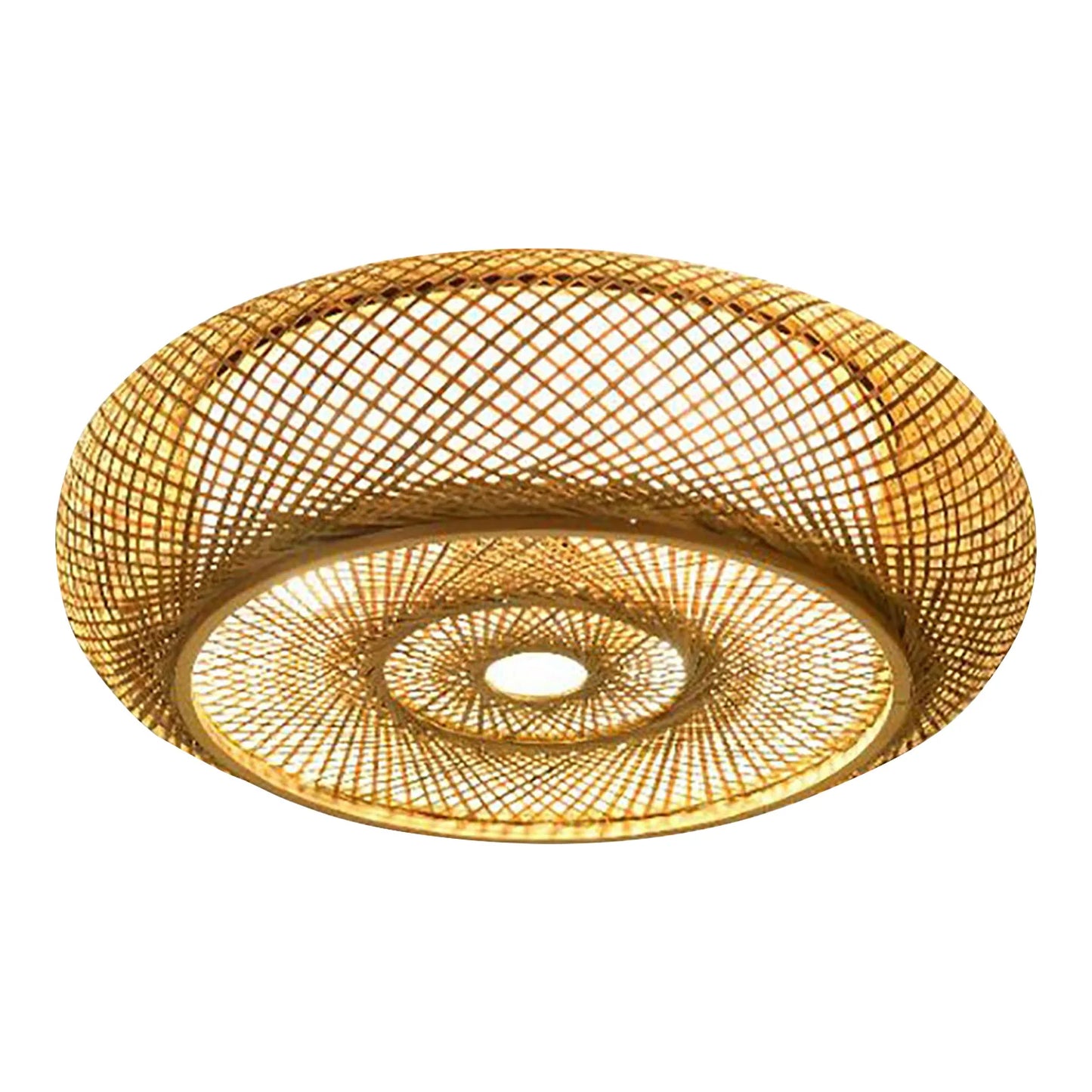 110V Bamboo Ceiling Light Rattan Ceiling Fixture Hanging Lamp Flush Mount Ceiling Lamp 3*E26 bulbs (Not Included)