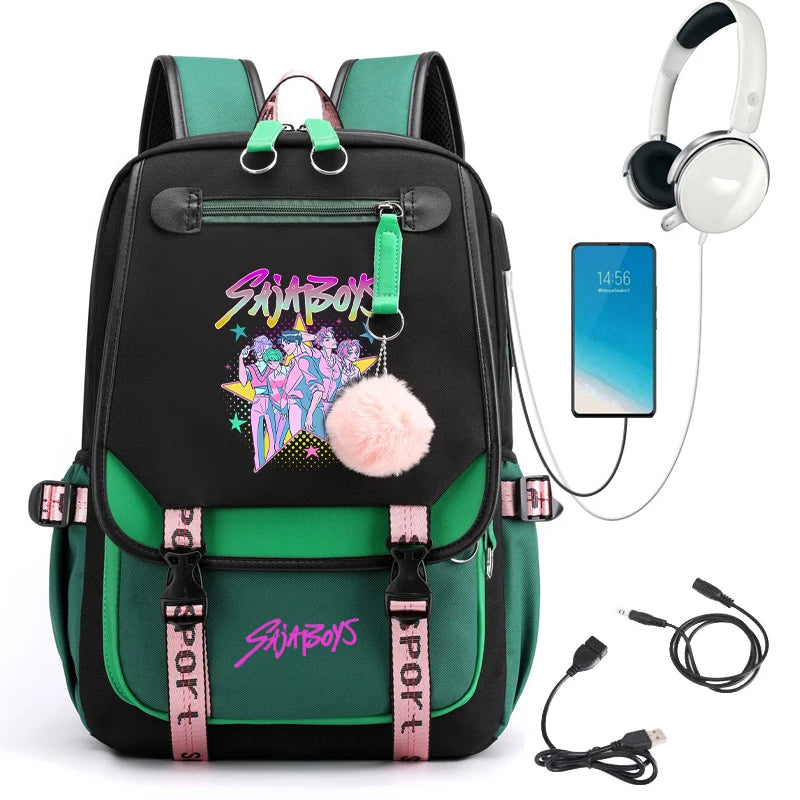 2025 New Back To School Backpack for Girls Boys Teenager KPop Demon Hunters Fashion Usb School Bags Travel Backpacks Mochila