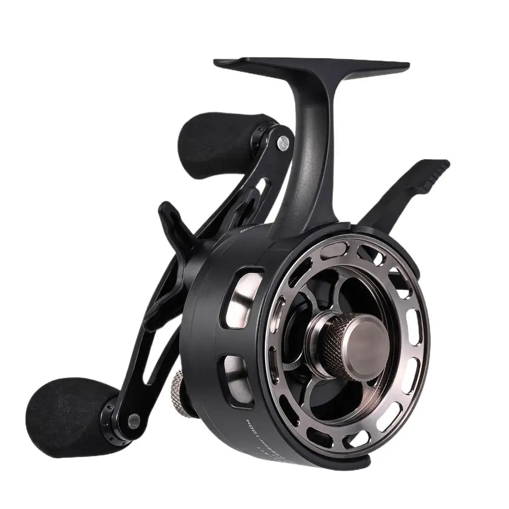 Ice Fishing Reel Large Spool Diameter Inline Freespool Reel Wear-Resistant 31 BB Ice Fishing Gear for Sea Lake Pond Metal Spool