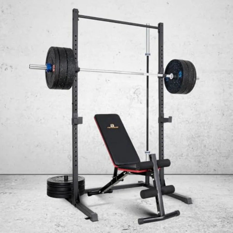 Squat Rack Power Rack for Home Gym Use in Weightlifting Bodybuilding and Strength Training with 800lb Weight Capacity for Safe