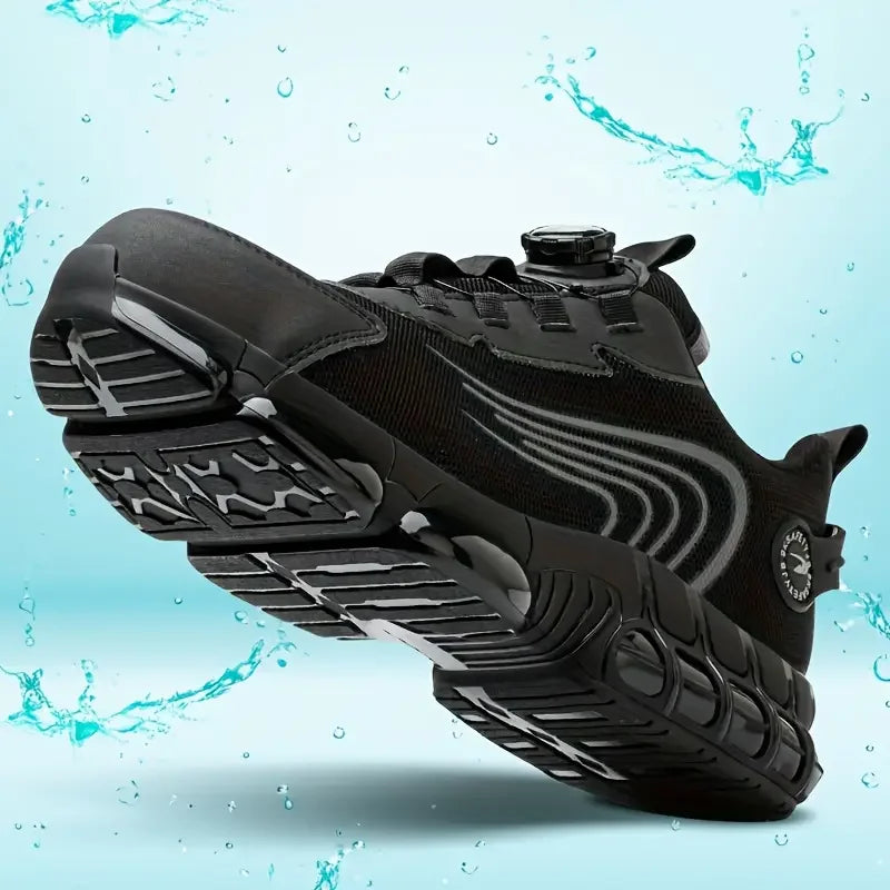 New Work Safety Shoes 36-48 Size for Women Men,Mens Steel Toe Sneakers Waterproof,Lightweight Breathable Antiskid Boots Men Work