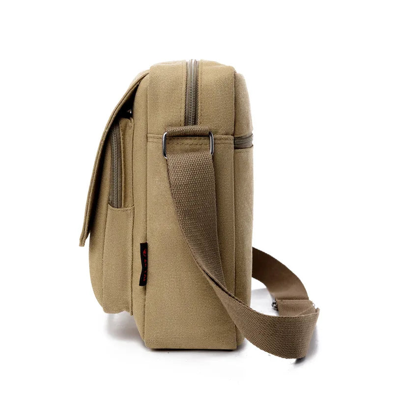 Messenger bag large capacity men's bag men's high-end canvas bag multi-layer backpack retro men's casual shoulder bag