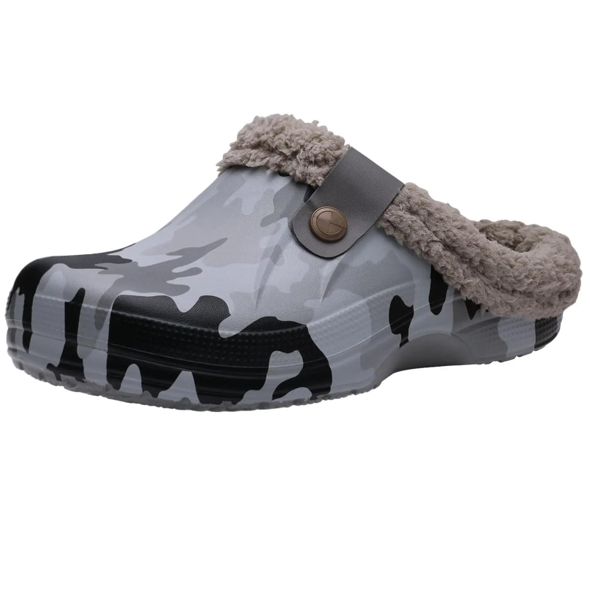 Winter Fur Furry Slippers For Men Outdoor Fashion Waterproof Plush Cotton Slippers Indoor Warm Cozy Non-slip Home Shoes