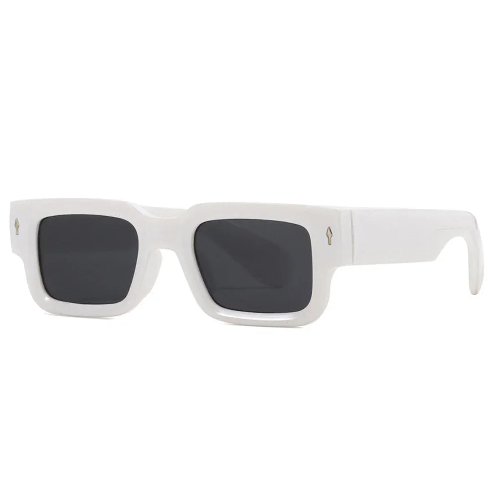 Retro Men Square Sunglasses For Women Vintage Luxury Rivet Designer Sun Glasses Fashion Arrow Shades UV400 Eyeglasses