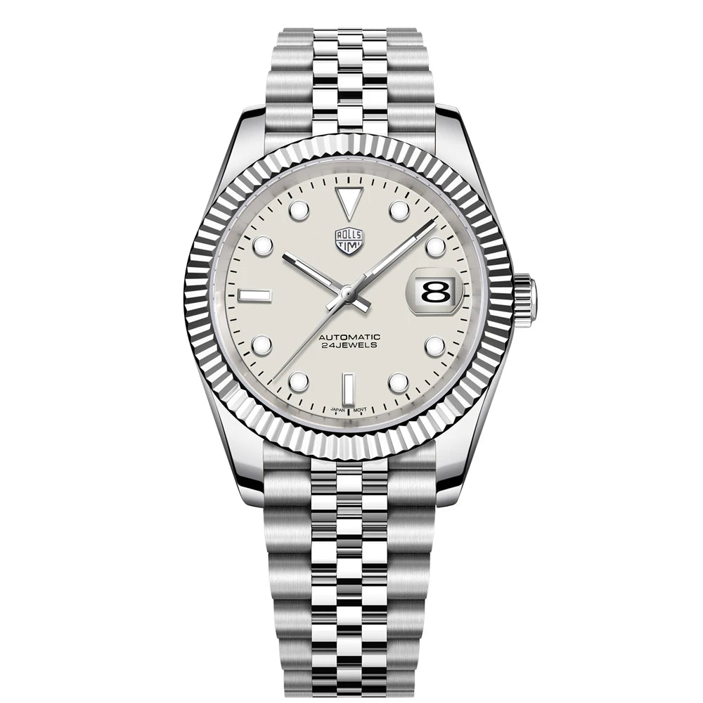 2025 New RollsTimi Men's Watches Super Luminous Automatic Watch For Men NH35 Mechanical Wristwatch AR Sapphire Waterproof Clock