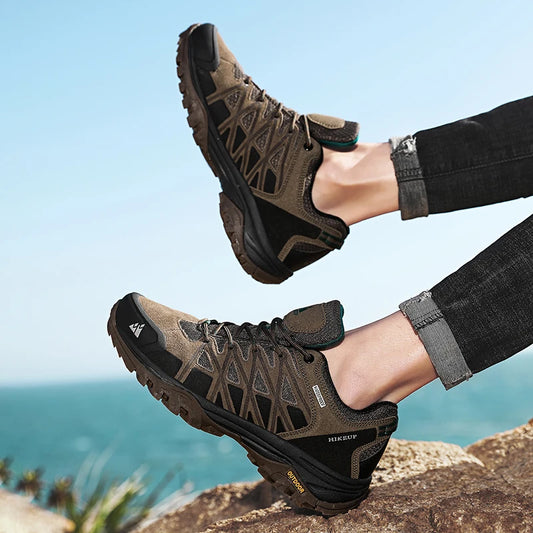 Men's New Arrival Hiking Shoes Breathable Trekking Sneakers Lace-Up Cushioning Outdoor Climbing Tourism Male Footwear