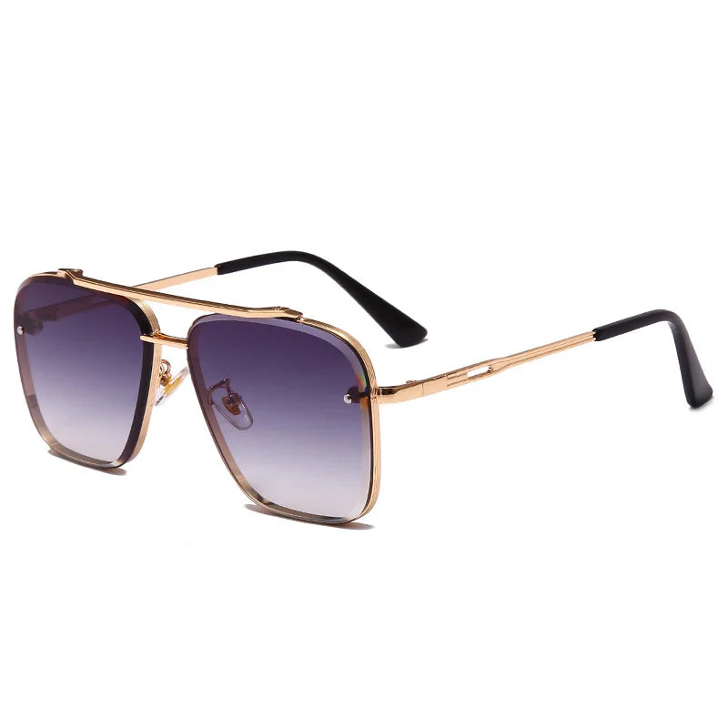 New Gradient Square Vintage Sunglasses For Men Women Luxury Sun Glasses Fashion Male Driving Fishing Eyewear UV400 Óculos De Sol