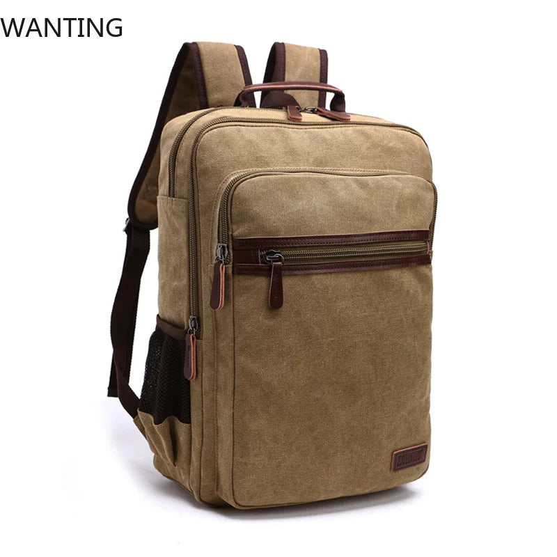 Vintage Canvas Backpack Men Large Capacity Travel Shoulder Bag School Bags For Teenagers Male Notebook Laptop Backpack For Men
