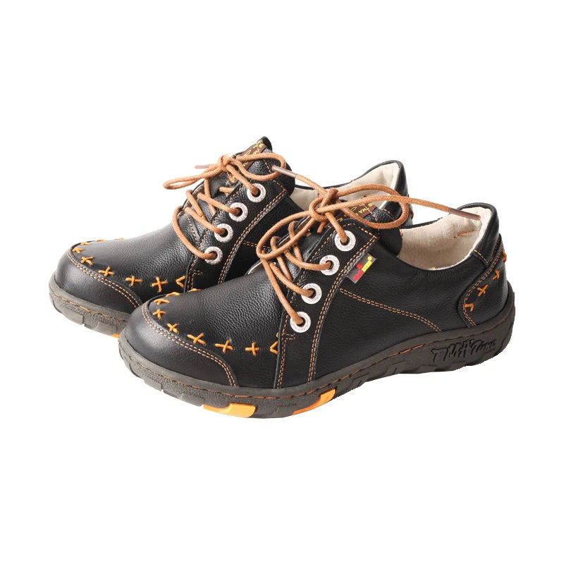 TMA EYES Spring and Summer New Minimalist Top Layer Cowhide Soft Flat Shoes For Women