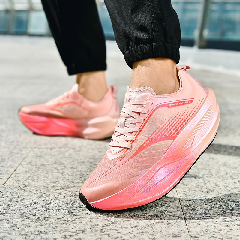 New Cushioning Running Shoes For Men Suitable Heavy Runners Lace Up Sports Women Non-slip Outdoor Athletic Male Sneakers