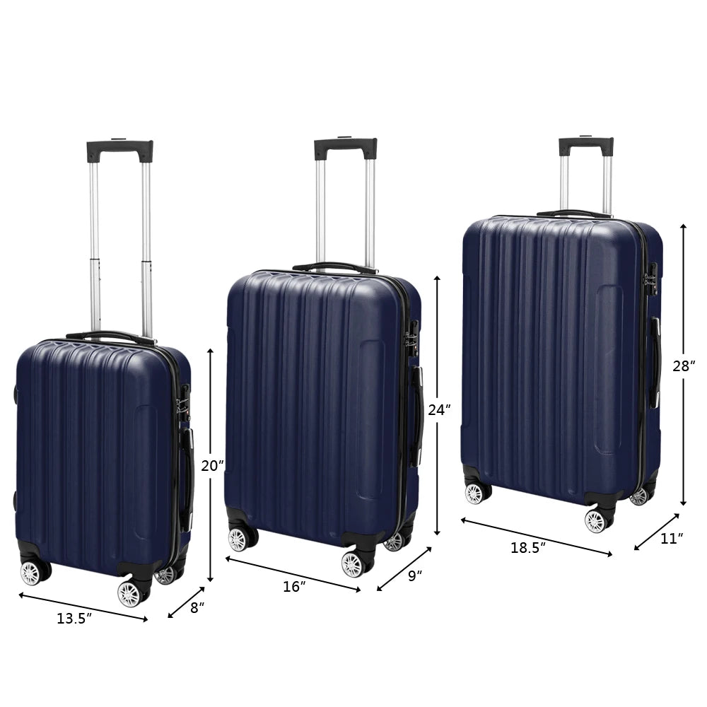 3-in-1 Multifunctional Large Capacity Traveling Storage Suitcase Luggage Set Navy Blue Large capacity suitcase Chaoliu suitcase