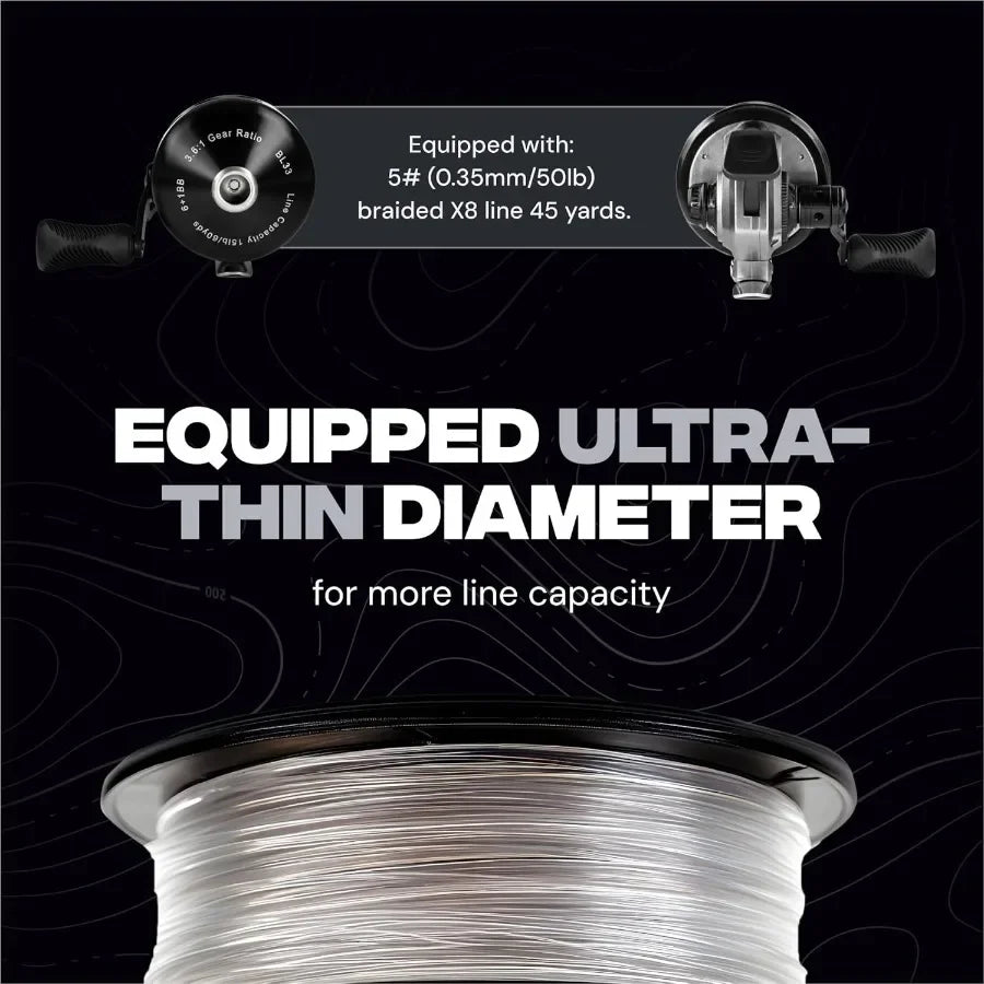 Spincast Bowfishing Reel Slingshot Bow Fishing Stainless Steel Left Right Reversible Handle