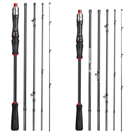 Sougayilang 1.8m 2.1m Lure Fishing Rod Carbon Fiber Spinning Fishing Rod Bait Weight 10-30g Travel Fishing Pole Pesca