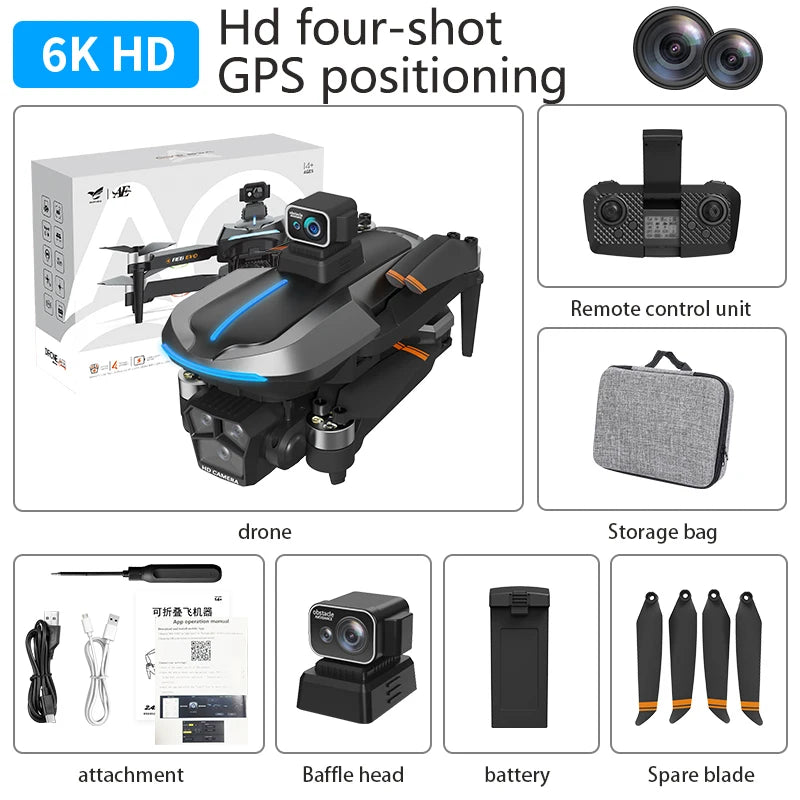 Professional AE86 Pro Max 4K Camera Mini Drone with camera drone Dual  Intelligent obstacle avoidance Brushless drone Toys