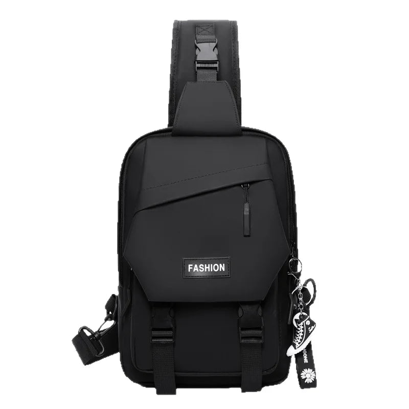 Large capacity men's breast bag, simple and versatile convenient messenger bag, men's high-end multi-functional shoulder bag