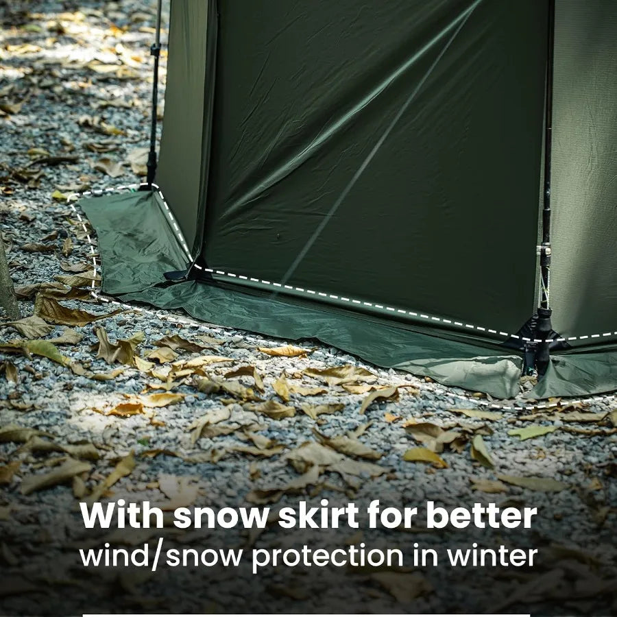 TEGIMEN Hammock Hot Tent with Stove Jack - Spacious Versatile Wall Tent with Snow Skirt for Extreme Weather Camping 3000mm Wate