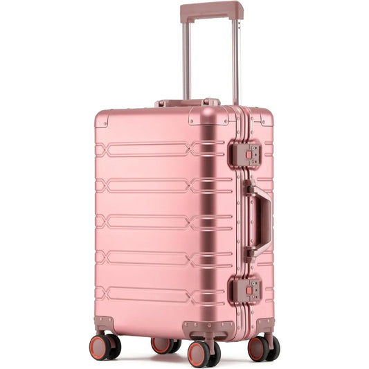 All Aluminum Carry On Luggage Hard Shell Suitcases with Spinner Wheels Zipperless Luggage 20 inch Small Carry On